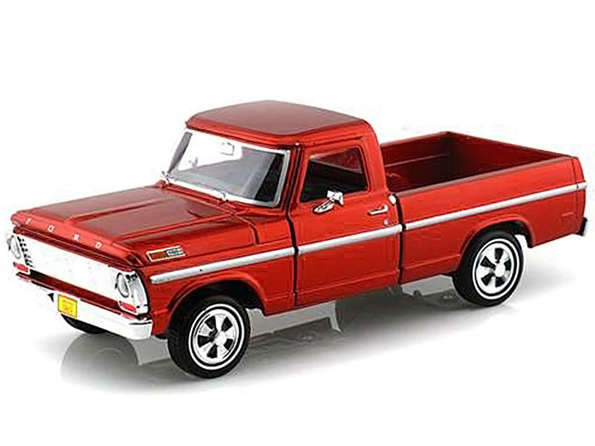 1969 Ford F-100 Pickup Truck Burgundy 1/24 Diecast Model Car by Motormax