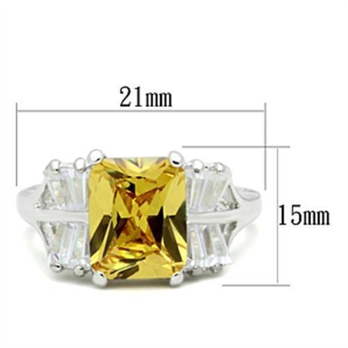 SS012 - Silver 925 Sterling Silver Ring with AAA Grade CZ in Topaz