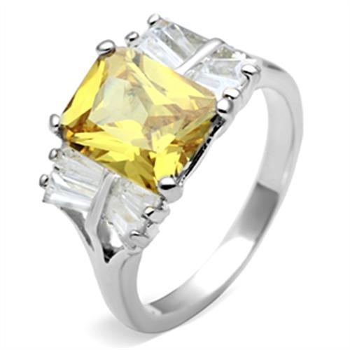 SS012 - Silver 925 Sterling Silver Ring with AAA Grade CZ in Topaz
