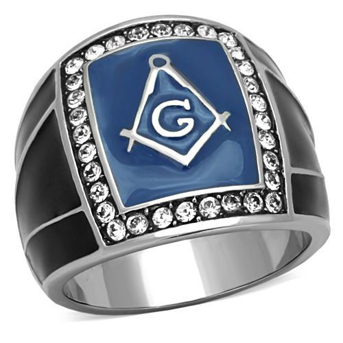 TK1612 - High polished (no plating) Stainless Steel Ring with Top Grade Crystal in Clear