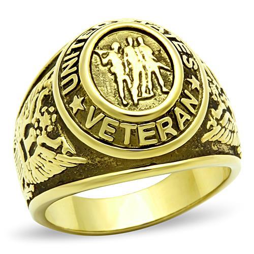 TK414704G - IP Gold(Ion Plating) Stainless Steel Ring with Epoxy in Jet