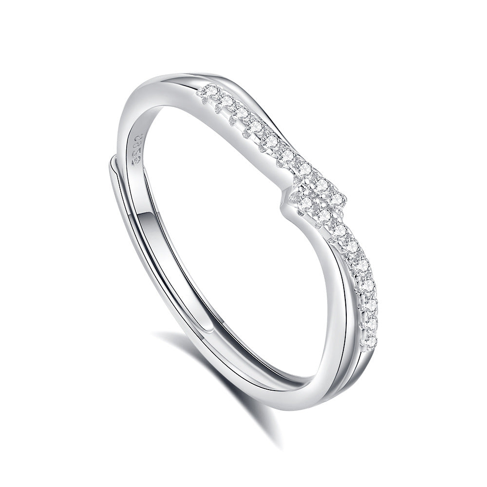 S925 Silver Adjustable Ring For Couples