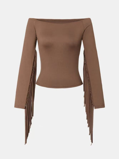 Retro Western Fringe Fitted T-shirt