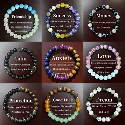 Crystal Tiger Eye Colored Beaded Bracelet