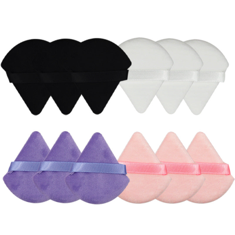 Triangular Fan-shaped Ribbon Dry Powder Puff Short Hair Material