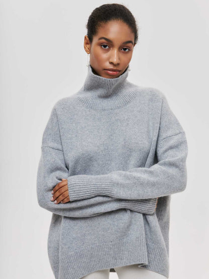 Winter Turtleneck Sweater Ins Solid Color Long Sleeve Pullover Top Women's Clothing