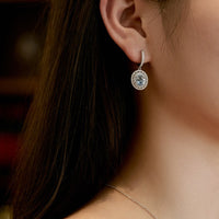 S925 Pure Silver Aquamarine Women's Earrings