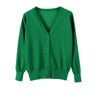 Women's Slim-fit SpringAutumn Plus-size Knitted Cardigan