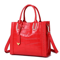 Pattern Woven Leather Tote Handbag for Women