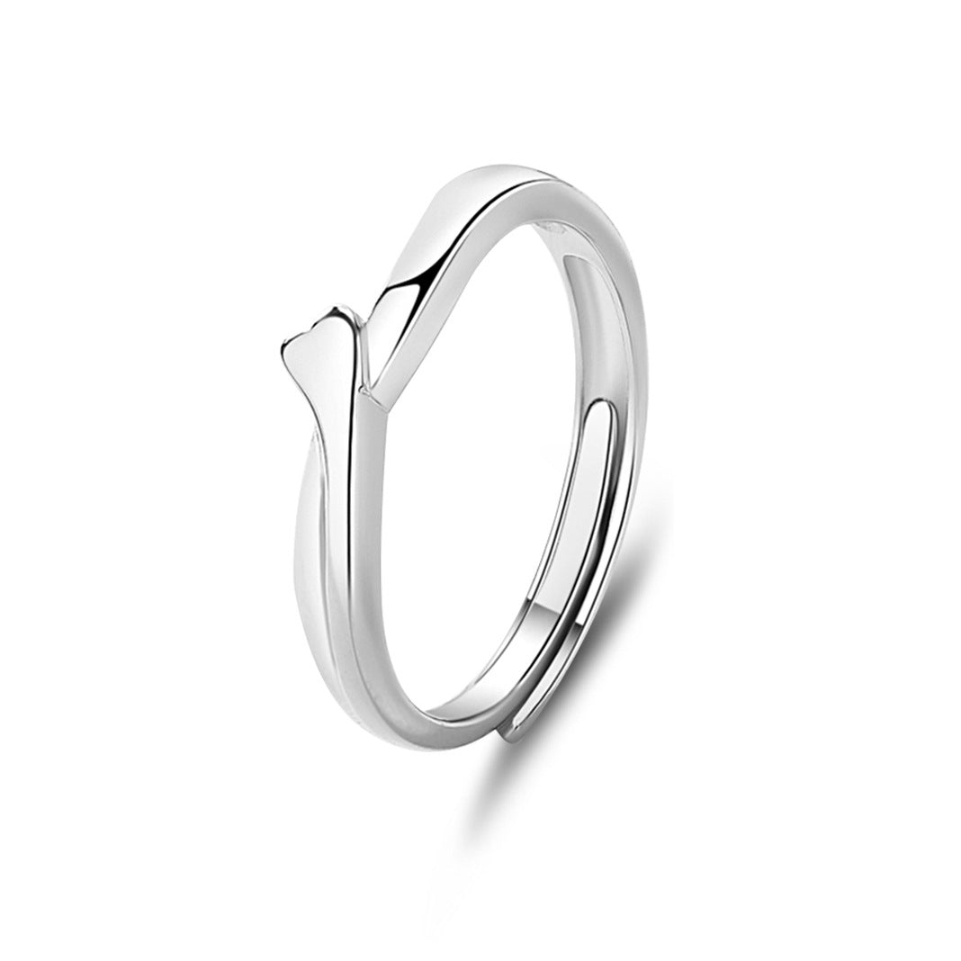 S925 Silver Adjustable Ring For Couples