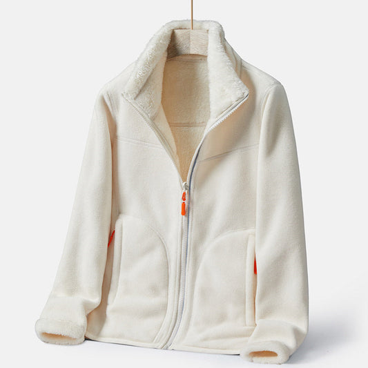Double-sided Polar Fleece Outdoor Thick Warm Sweater Coat