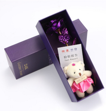 24K Gold Foil Purple Rose - Mother's Day Gift
