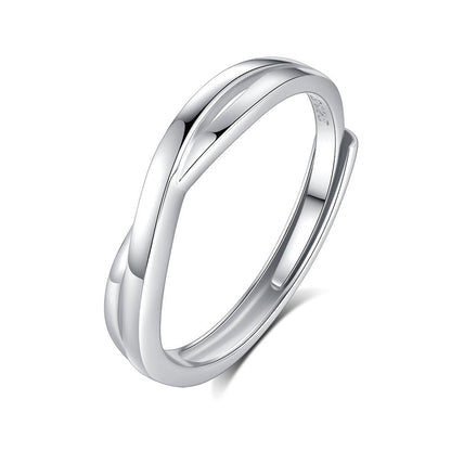 S925 Silver Adjustable Ring For Couples