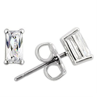 TK0W161 -Stainless Earring  with AAA Grade CZ  in Clear-6X3mm