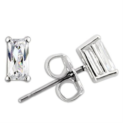 TK0W161 -Stainless Earring  with AAA Grade CZ  in Clear-6X3mm