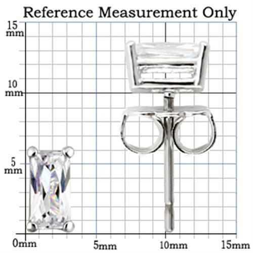 TK0W161 -Stainless Earring  with AAA Grade CZ  in Clear-6X3mm