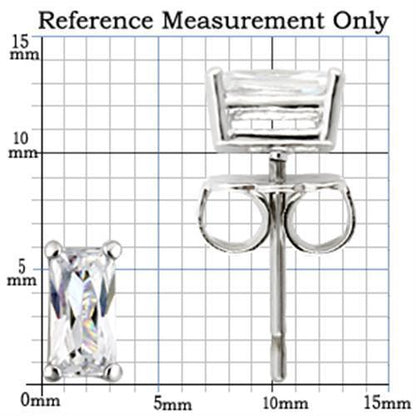 TK0W161 -Stainless Earring  with AAA Grade CZ  in Clear-6X3mm