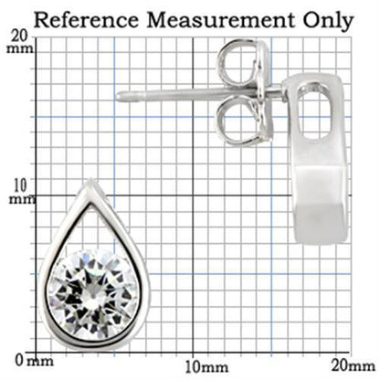 TK0W180 - Stainless  Earrings with AAA Grade CZ  in Clear-6mm