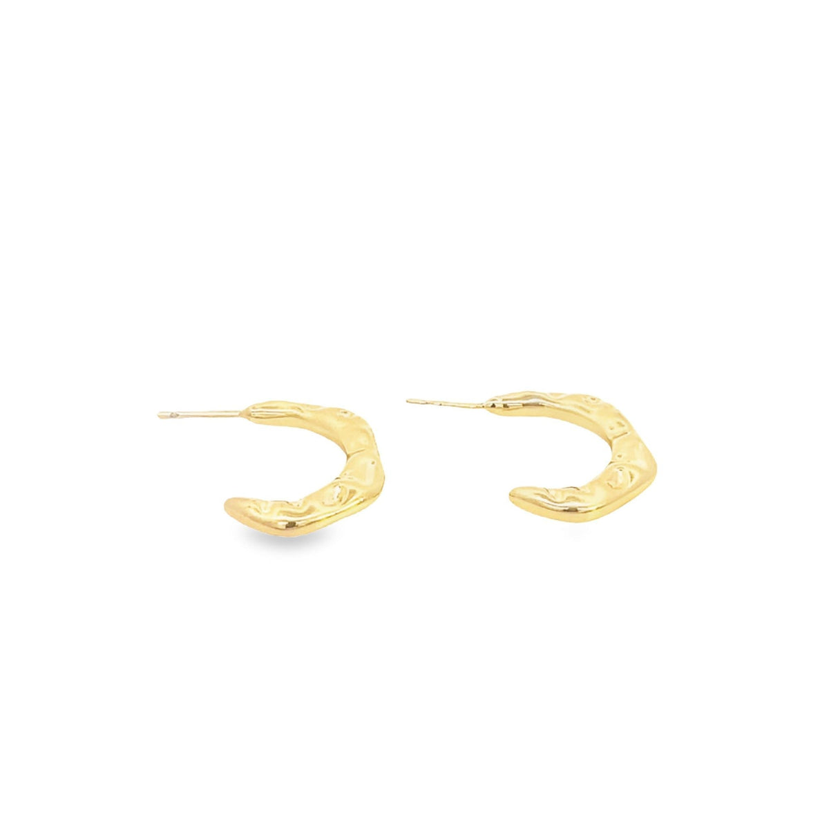 18K Gold Filled Abstract Designed Bumpy Stud Hoop Earring (L418)