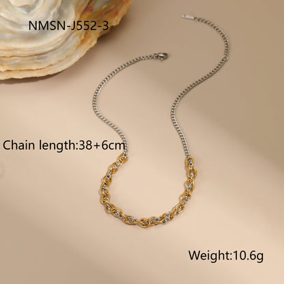 Autumn And Winter New Style Necklaces Gold And Silver Color Matching Earrings Jewelry