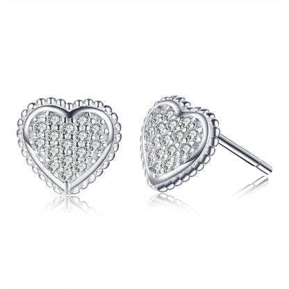 S925 Sterling Silver Heart Earrings