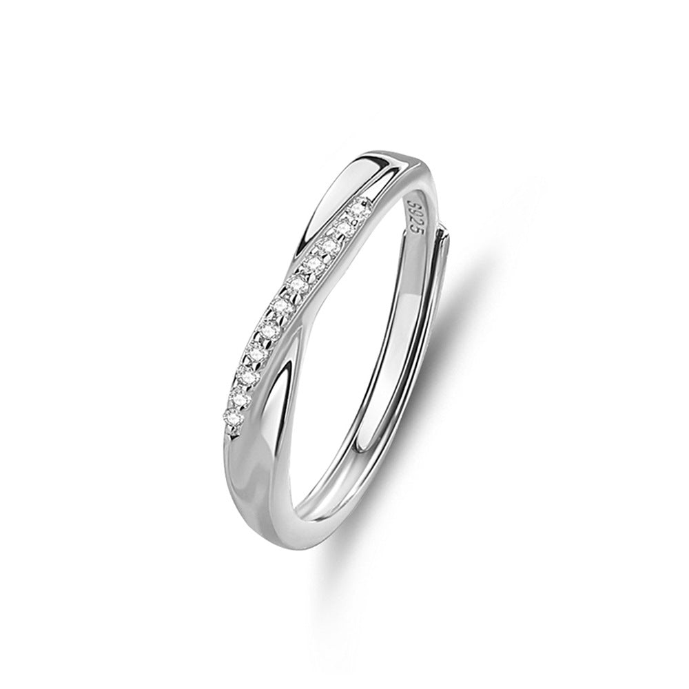 S925 Silver Adjustable Ring For Couples