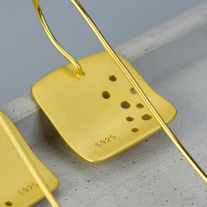 Imperfect Square Sterling Silver S925 Earrings