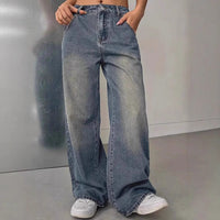 European And American Women's Washed Vintage Denim Pants