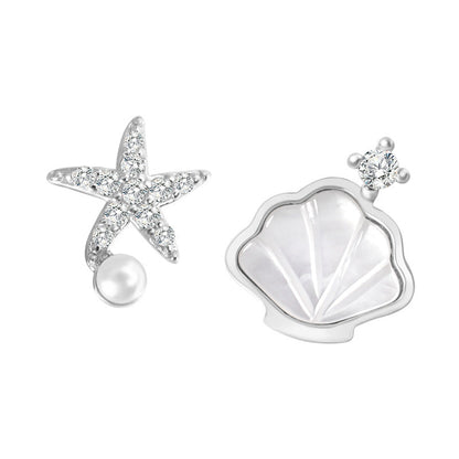 s925 sterling silver shell earrings women
