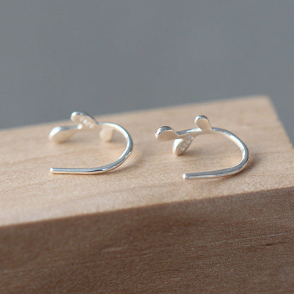 S925 Silver Leaf Stud Earrings