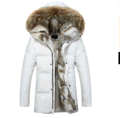 new down jacket men's long section Korean youth lovers men's winter large size coat thickening