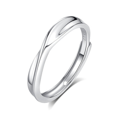 S925 Silver Adjustable Ring For Couples
