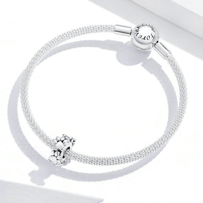 S925 Love Footprint Loose Beads