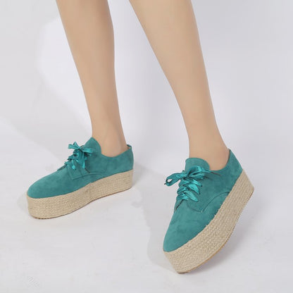 Women's round-toe lace-up casual shoes