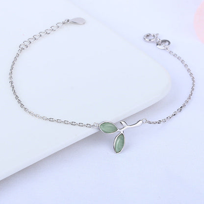 S925 Sterling Silver Leaf Bracelet
