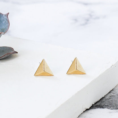 S925 Sterling Silver Geometric Triangle Earrings