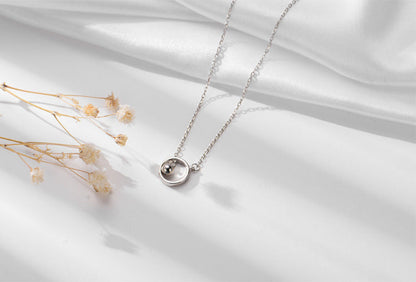S925 Silver Circle Tassel Necklace