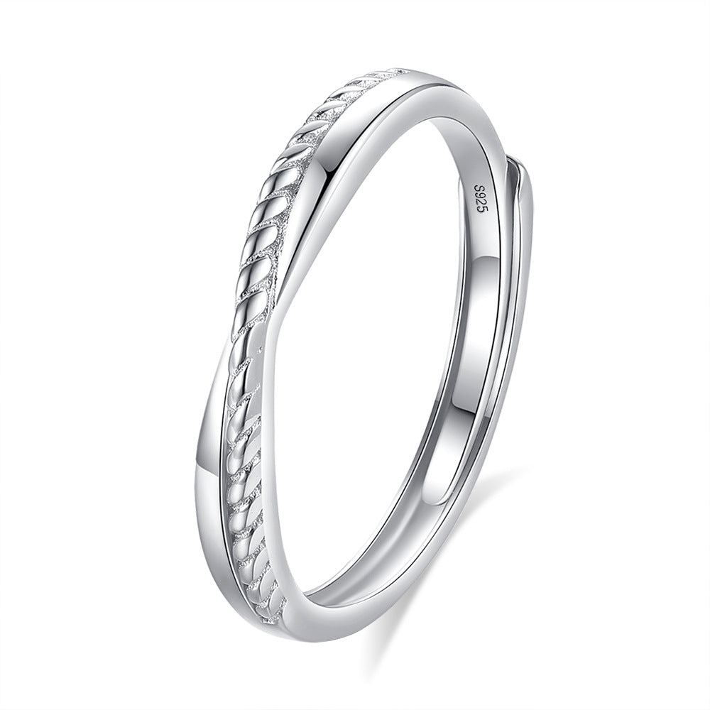 S925 Silver Adjustable Ring For Couples