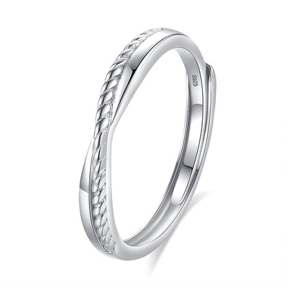 S925 Silver Adjustable Ring For Couples