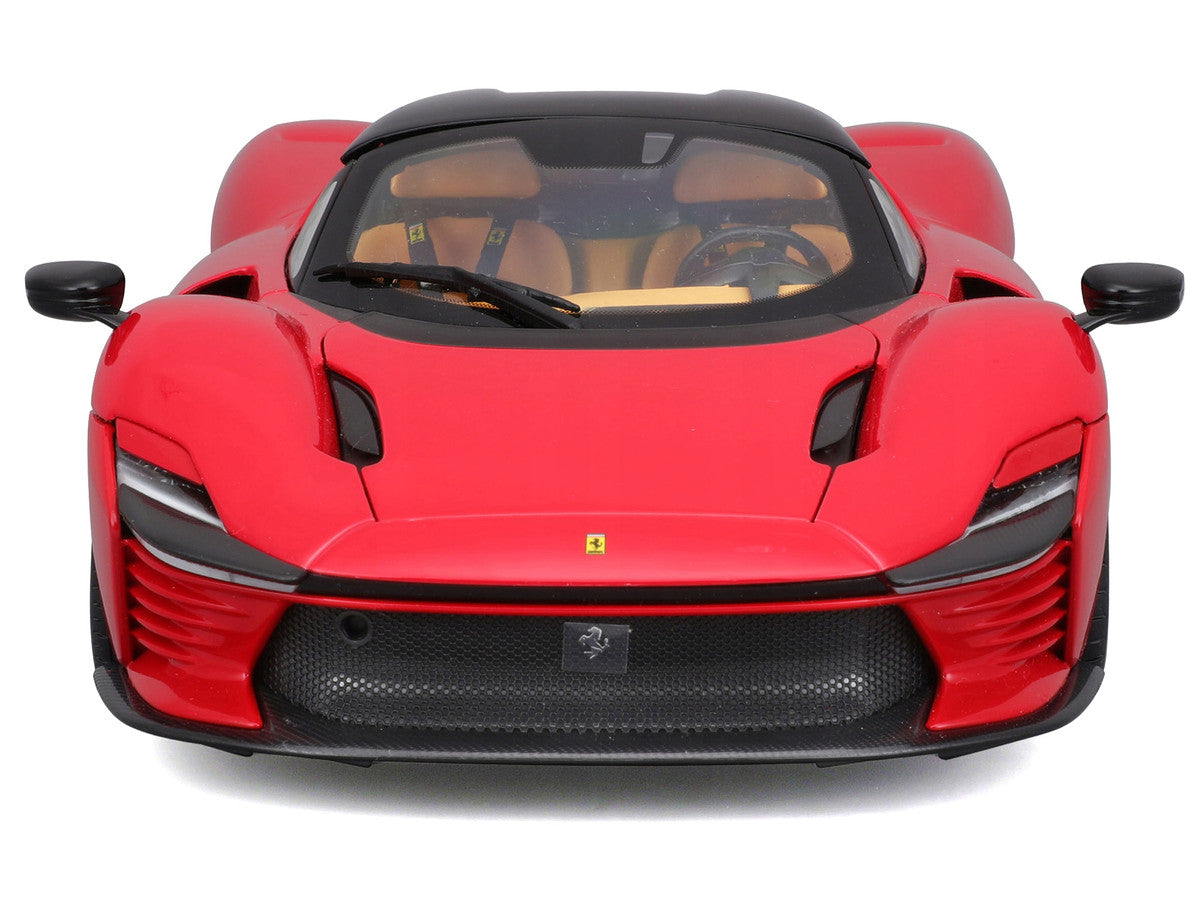 Ferrari Daytona SP3 Red with Black Top "Signature Series" 1/18 Diecast Model Car by Bburago