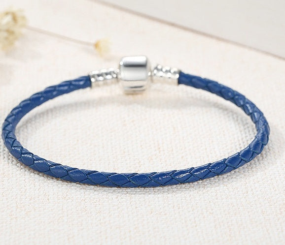 S925 silver leather rope bracelet