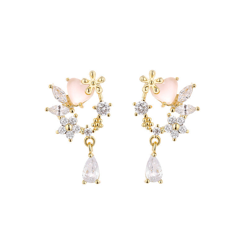 Ladies s925 silver wreath earrings
