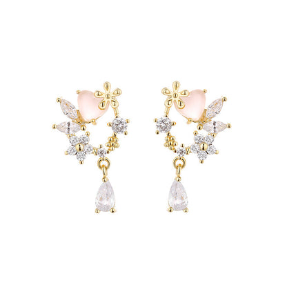 Ladies s925 silver wreath earrings