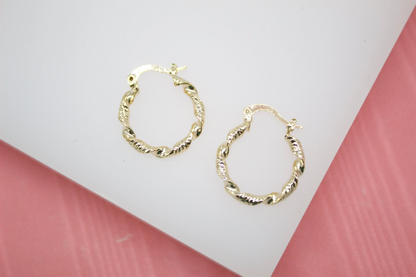 Twisted Leverback Hoop Earrings