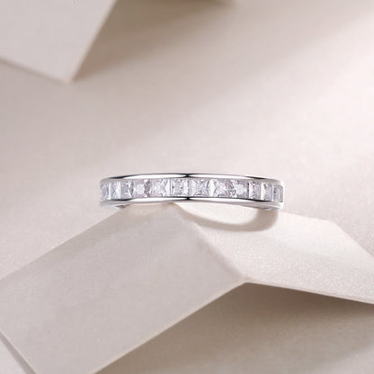 S925 Silver Moissanite Closed Ring