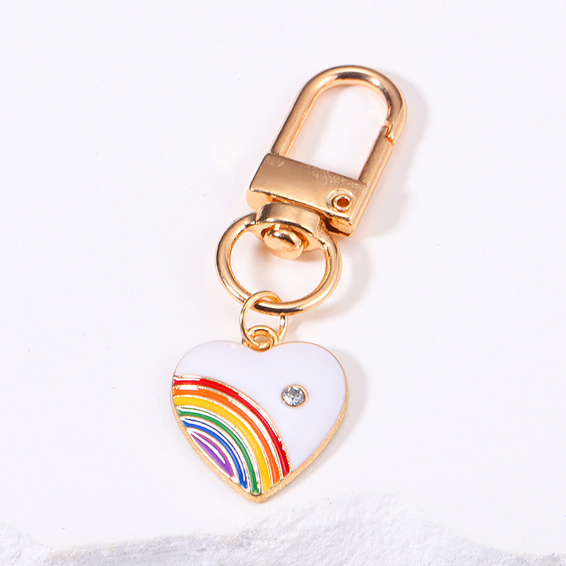 Rainbow Love Metal Keychains Handbag Ornaments
