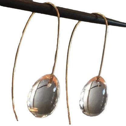 Ornament Simple Personality Glass Ball Ear Ring