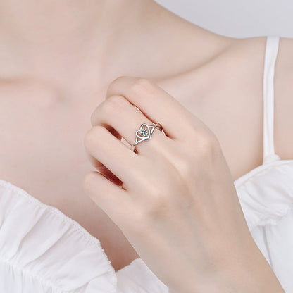 S925 Silver Ring Female Moissanite