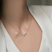 S925 Sterling Silver Leaf Shaped Necklace