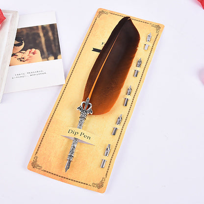 Creative Retro Turkey Feather Pen Teacher's Day Gift